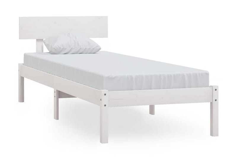 Sängram massiv furu 75x190 cm - Vit - Möbler - Sovrum - Sängram & sängstomme
