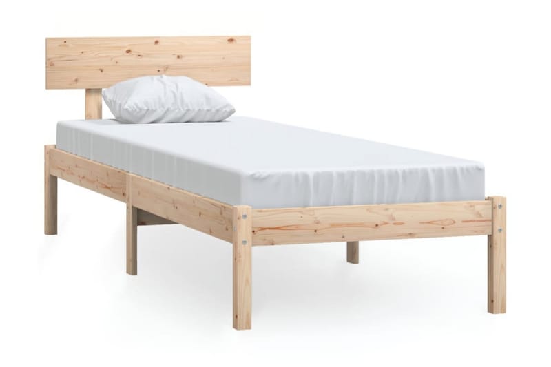 Sängram massiv furu 90x190 cm - Brun - Möbler - Sovrum - Sängram & sängstomme