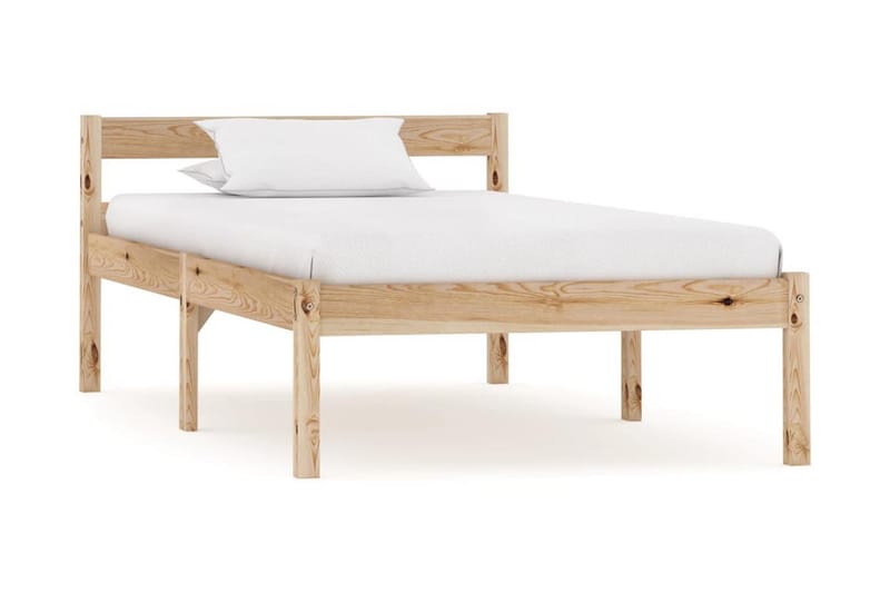 Sängram massiv furu 90x200 cm - Brun - Möbler - Sovrum - Sängram & sängstomme