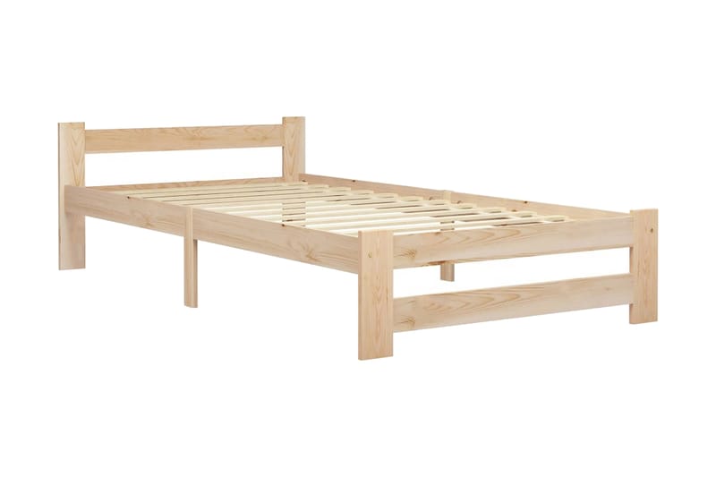 Sängram massiv furu 90x200 cm - Brun - Möbler - Sovrum - Sängram & sängstomme
