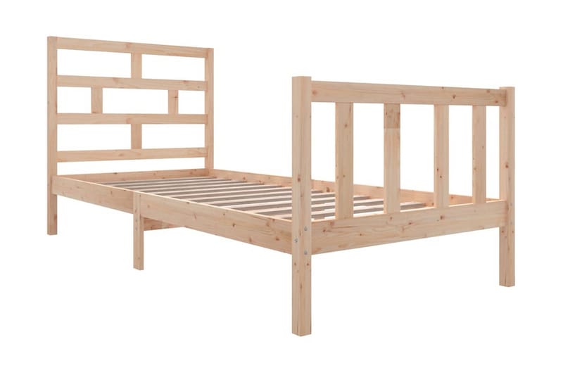 Sängram massivt furu 100x200 cm enkelsäng - Brun - Möbler - Sovrum - Sängram & sängstomme