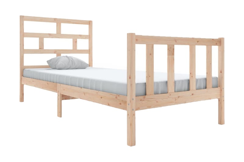 Sängram massivt furu 100x200 cm enkelsäng - Brun - Möbler - Sovrum - Sängram & sängstomme