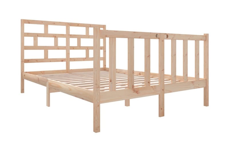 Sängram massivt furu 120x190 cm - Brun - Möbler - Sovrum - Sängram & sängstomme