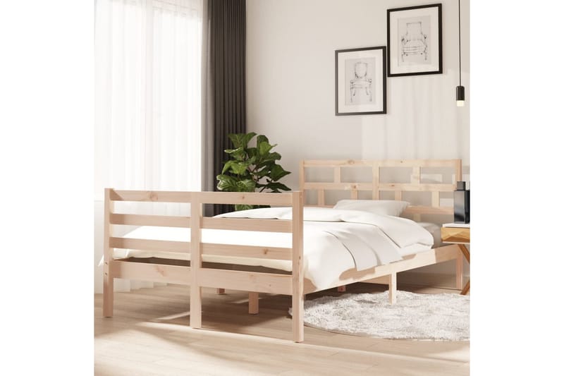 Sängram massivt furu 120x200 cm - Brun - Möbler - Sovrum - Sängram & sängstomme