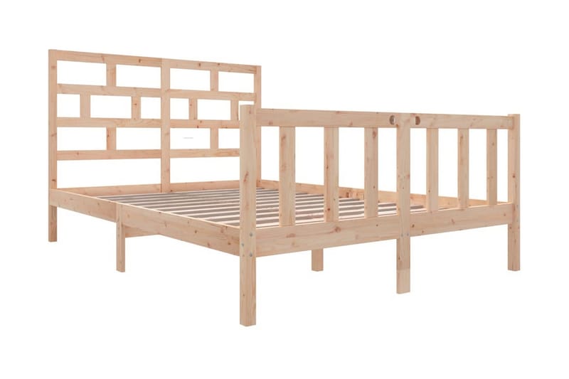 Sängram massivt furu 120x200 cm - Brun - Möbler - Sovrum - Sängram & sängstomme