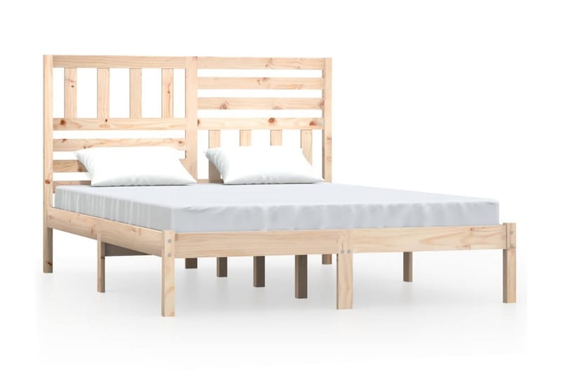 Sängram massivt furu 140x190 cm - Brun - Möbler - Sovrum - Sängram & sängstomme