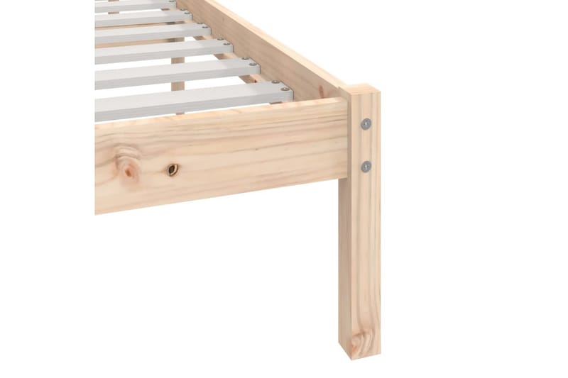 Sängram massivt furu 140x190 cm - Brun - Möbler - Sovrum - Sängram & sängstomme