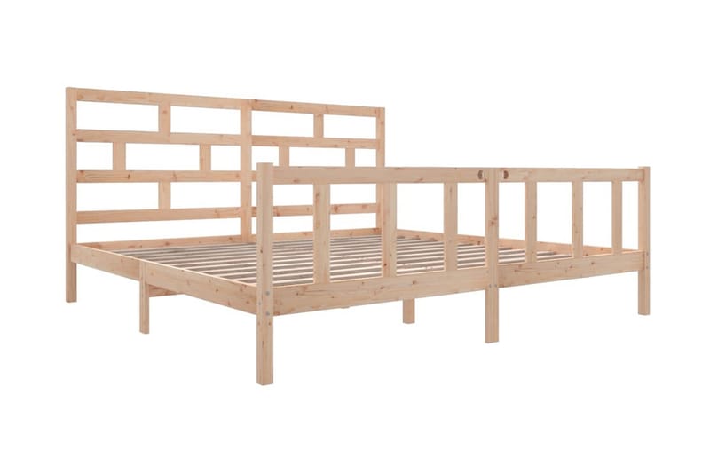 Sängram massivt furu 200x200 cm - Brun - Möbler - Sovrum - Sängram & sängstomme