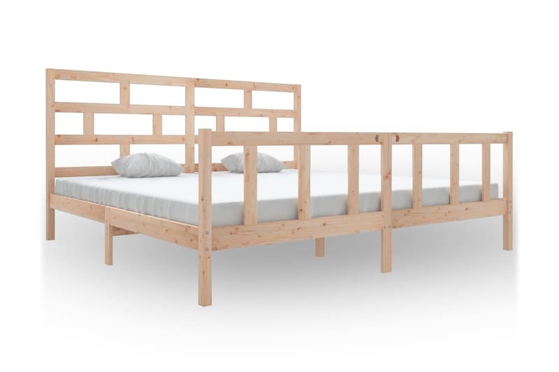 Sängram massivt furu 200x200 cm - Brun - Möbler - Sovrum - Sängram & sängstomme
