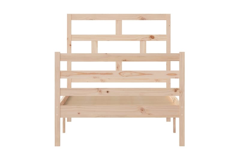 Sängram massivt furu 90x200 cm - Brun - Möbler - Sovrum - Sängram & sängstomme