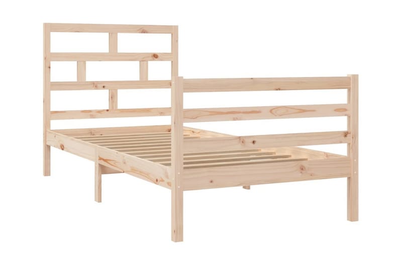 Sängram massivt furu 90x200 cm - Brun - Möbler - Sovrum - Sängram & sängstomme