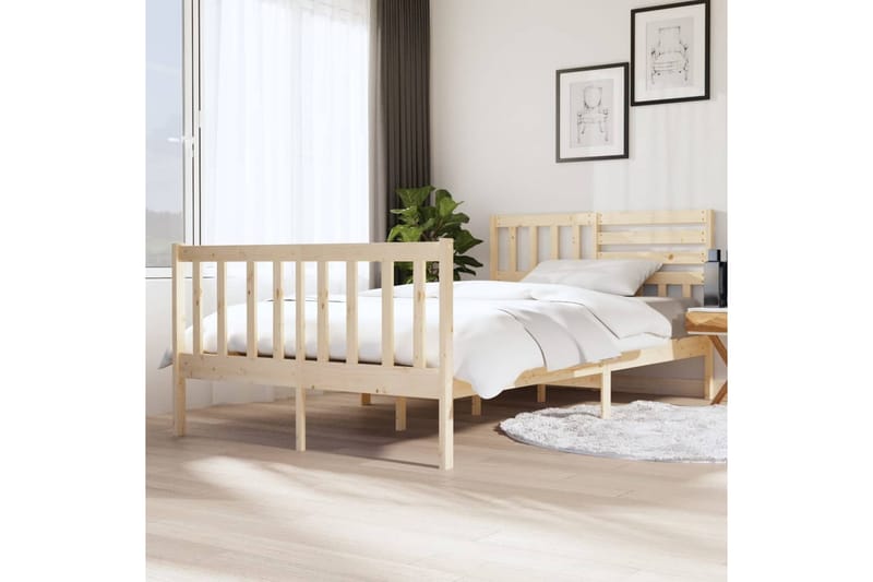 Sängram massivt trä 120x200 cm - Brun - Möbler - Sovrum - Sängram & sängstomme