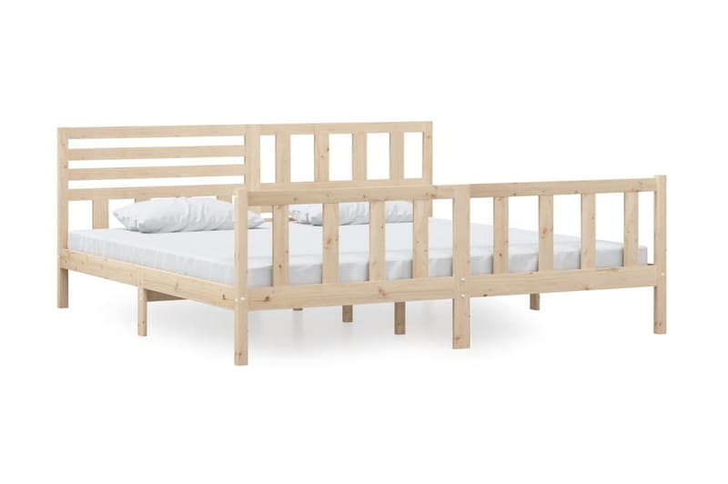 Sängram massivt trä 200x200 cm - Brun - Möbler - Sovrum - Sängram & sängstomme