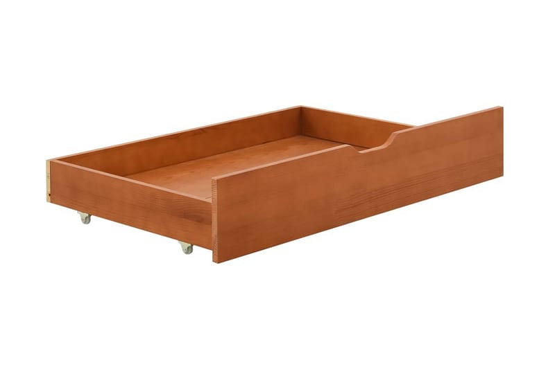 Sängram med 2 lådor honungsbrun massiv furu 90x200 cm - Brun - Möbler - Sovrum - Sängram & sängstomme