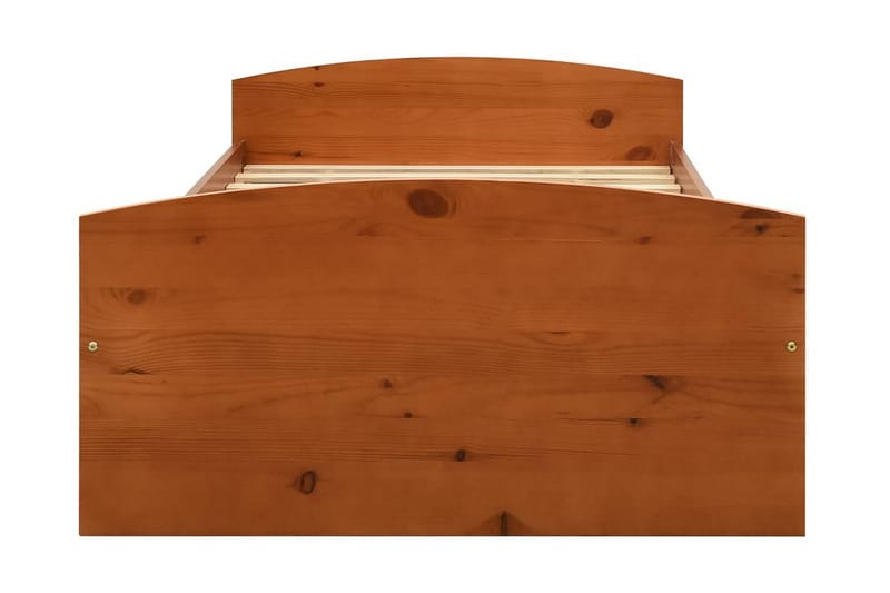 Sängram med 2 lådor honungsbrun massiv furu 90x200 cm - Brun - Möbler - Sovrum - Sängram & sängstomme