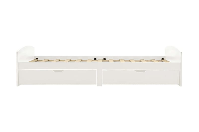 Sängram med 2 lådor vit massiv furu 90x200 cm - Vit - Möbler - Sovrum - Sängram & sängstomme
