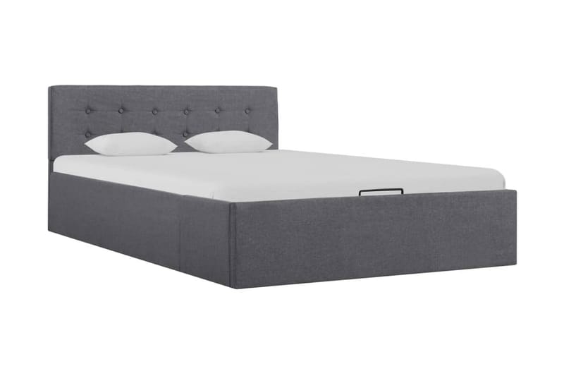 Sängram med hydraulisk förvaring mörkgrå tyg 120x200 cm - Grå - Möbler - Sovrum - Sängram & sängstomme