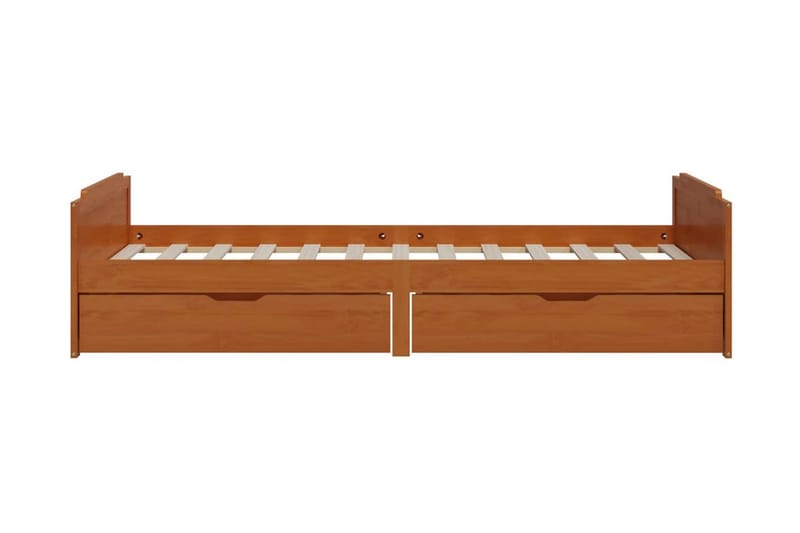 Sängram med lådor honungsbrun massiv furu 90x200 cm - Honung - Möbler - Sovrum - Sängram & sängstomme