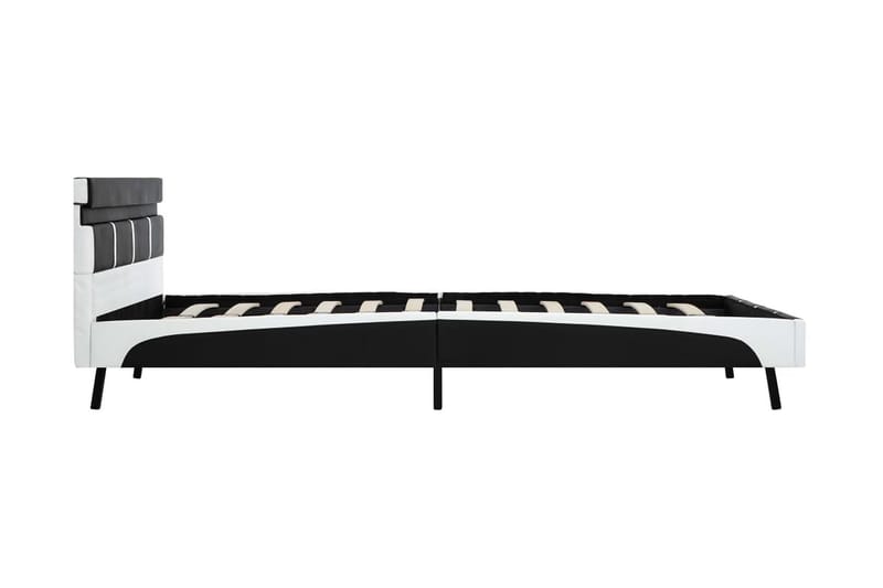 Sängram med LED svart konstläder 120x200 cm - Svart - Möbler - Sovrum - Sängram & sängstomme