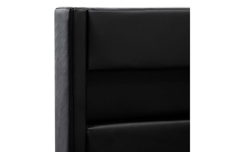 Sängram med LED svart konstläder 90x200 cm - Svart - Möbler - Sovrum - Sängram & sängstomme