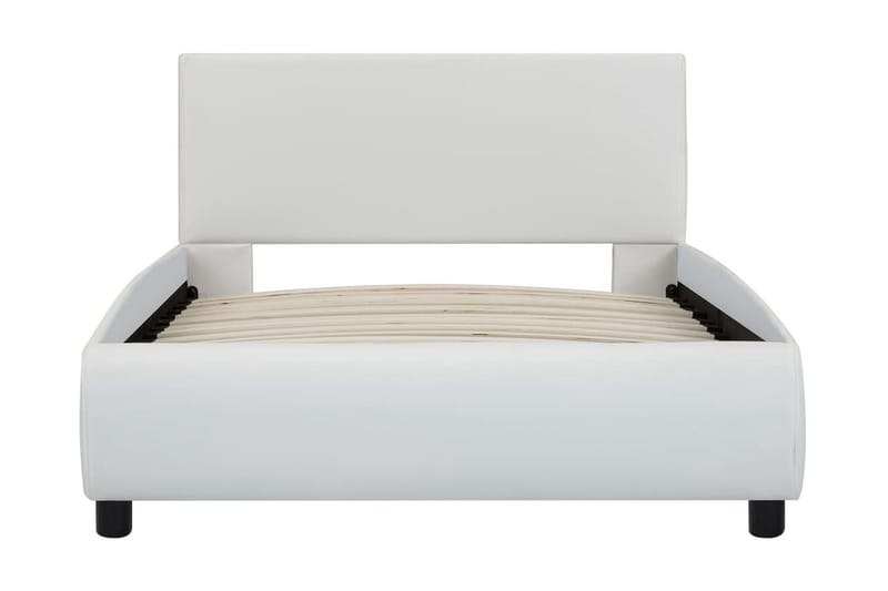 Sängram med LED vit konstläder 100x200 cm - Vit - Möbler - Sovrum - Sängram & sängstomme