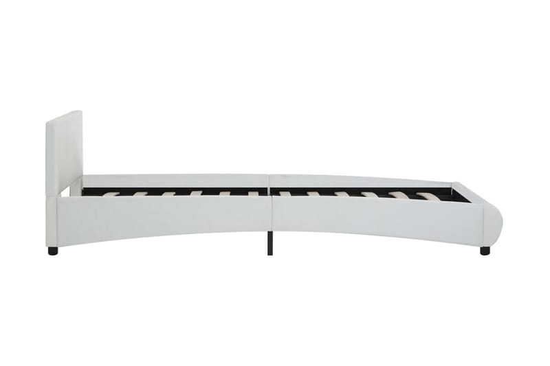 Sängram med LED vit konstläder 100x200 cm - Vit - Möbler - Sovrum - Sängram & sängstomme