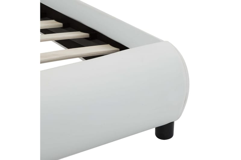 Sängram med LED vit konstläder 100x200 cm - Vit - Möbler - Sovrum - Sängram & sängstomme