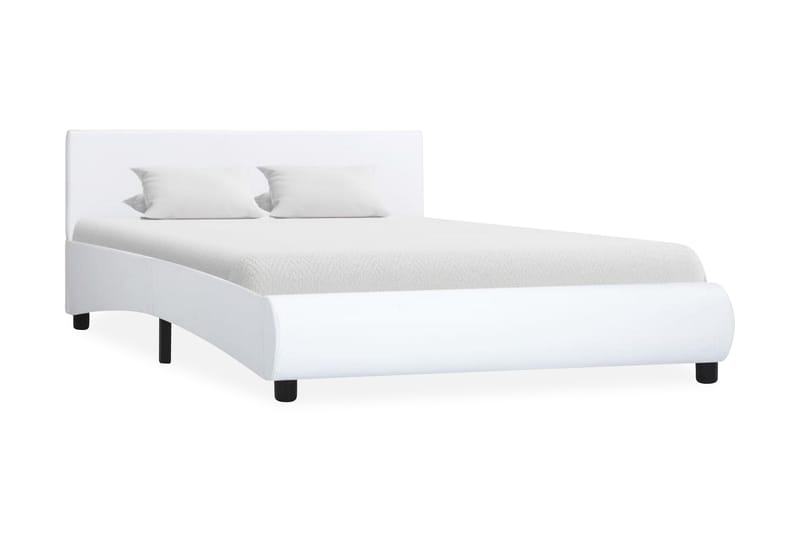 Sängram med LED vit konstläder 120x200 cm - Vit - Möbler - Sovrum - Sängram & sängstomme