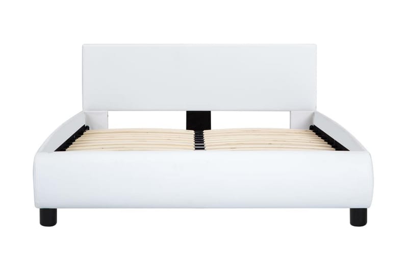 Sängram med LED vit konstläder 120x200 cm - Vit - Möbler - Sovrum - Sängram & sängstomme