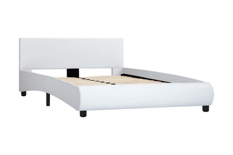 Sängram med LED vit konstläder 120x200 cm - Vit - Möbler - Sovrum - Sängram & sängstomme