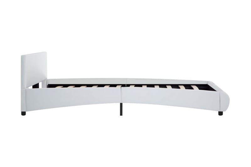 Sängram med LED vit konstläder 120x200 cm - Vit - Möbler - Sovrum - Sängram & sängstomme