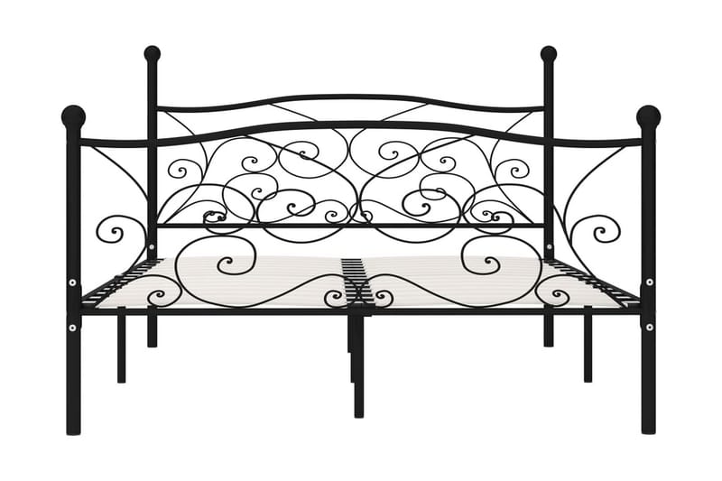 Sängram med ribbotten svart metall 120x200 cm - Svart - Möbler - Sovrum - Sängram & sängstomme