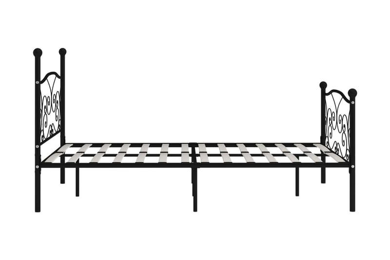 Sängram med ribbotten svart metall 120x200 cm - Svart - Sängram & sängstomme