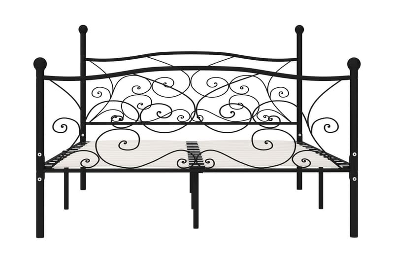 Sängram med ribbotten svart metall 140x200 cm - Svart - Möbler - Sovrum - Sängram & sängstomme