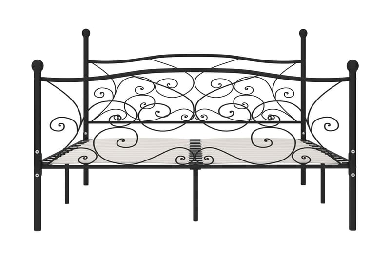 Sängram med ribbotten svart metall 180x200 cm - Svart - Möbler - Sovrum - Sängram & sängstomme