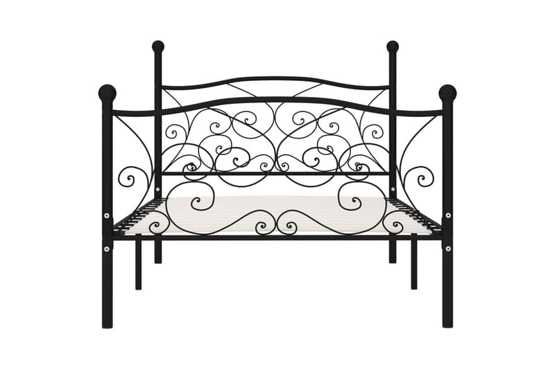 Sängram med ribbotten svart metall 90x200 cm - Svart - Möbler - Sovrum - Sängram & sängstomme