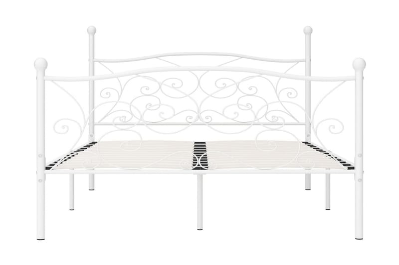 Sängram med ribbotten vit metall 120x200 cm - Vit - Möbler - Sovrum - Sängram & sängstomme