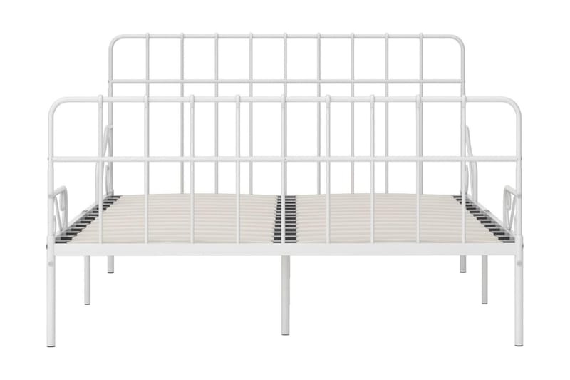 Sängram med ribbotten vit metall 120x200 cm - Vit - Möbler - Sovrum - Sängram & sängstomme