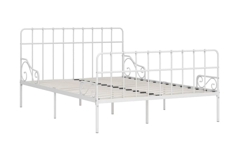 Sängram med ribbotten vit metall 120x200 cm - Vit - Möbler - Sovrum - Sängram & sängstomme