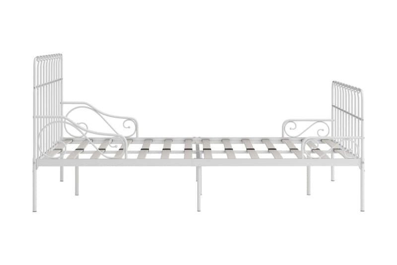 Sängram med ribbotten vit metall 120x200 cm - Vit - Möbler - Sovrum - Sängram & sängstomme