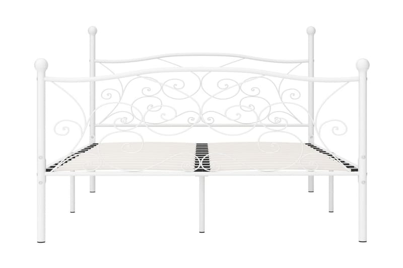 Sängram med ribbotten vit metall 140x200 cm - Vit - Möbler - Sovrum - Sängram & sängstomme