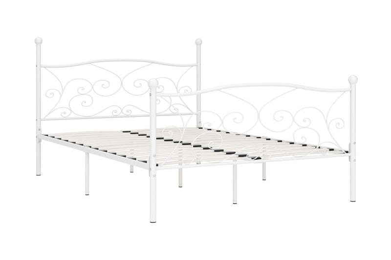 Sängram med ribbotten vit metall 140x200 cm - Vit - Möbler - Sovrum - Sängram & sängstomme