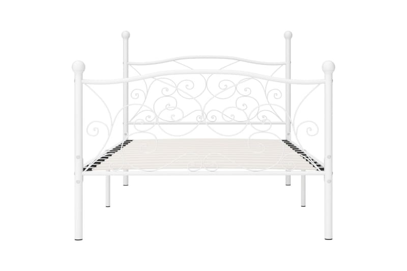 Sängram med ribbotten vit metall 90x200 cm - Vit - Möbler - Sovrum - Sängram & sängstomme