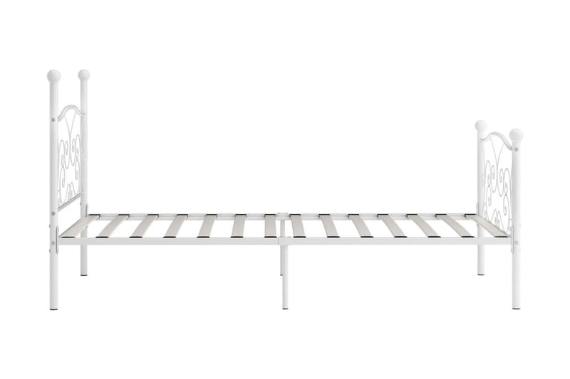 Sängram med ribbotten vit metall 90x200 cm - Vit - Möbler - Sovrum - Sängram & sängstomme