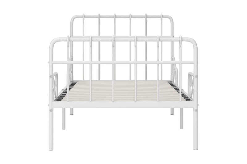Sängram med ribbotten vit metall 90x200 cm - Vit - Möbler - Sovrum - Sängram & sängstomme