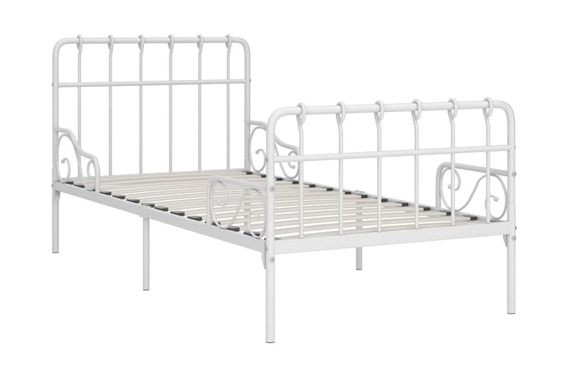 Sängram med ribbotten vit metall 90x200 cm - Vit - Möbler - Sovrum - Sängram & sängstomme