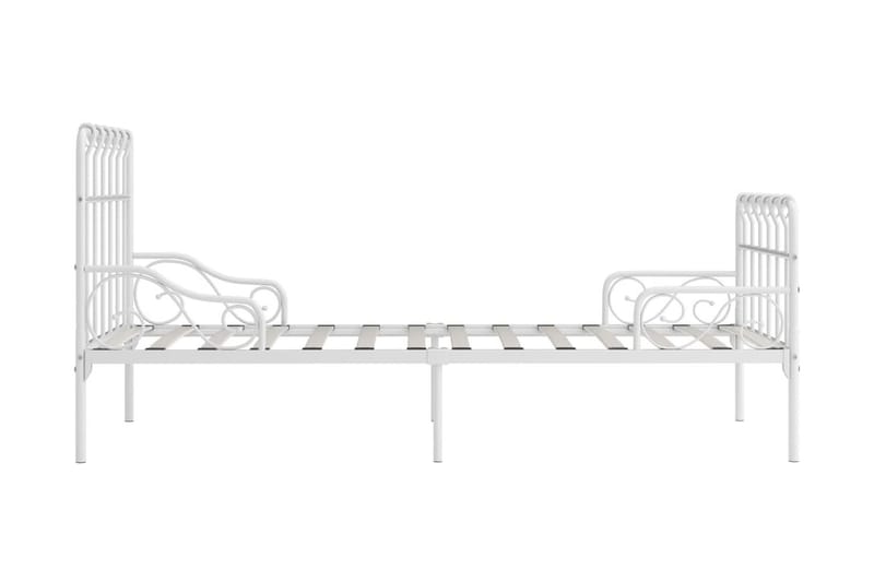 Sängram med ribbotten vit metall 90x200 cm - Vit - Möbler - Sovrum - Sängram & sängstomme