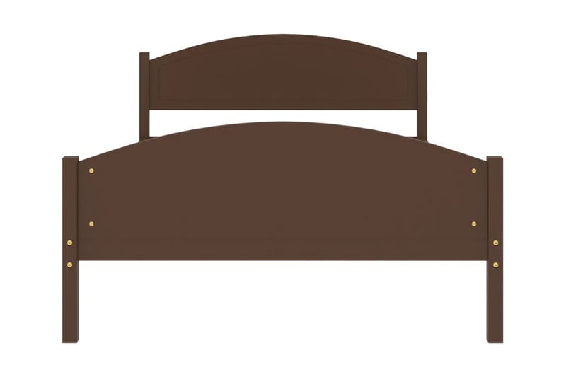 Sängram mörkbrun massiv furu 120x200 cm - Mörkbrun - Sängram & sängstomme