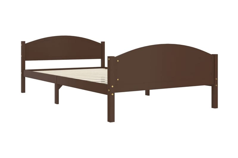 Sängram mörkbrun massiv furu 120x200 cm - Mörkbrun - Möbler - Sovrum - Sängram & sängstomme
