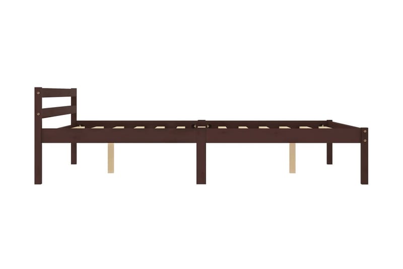 Sängram mörkbrun massiv furu 140x200 cm - Brun - Möbler - Sovrum - Sängram & sängstomme
